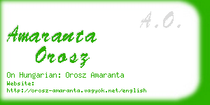 amaranta orosz business card